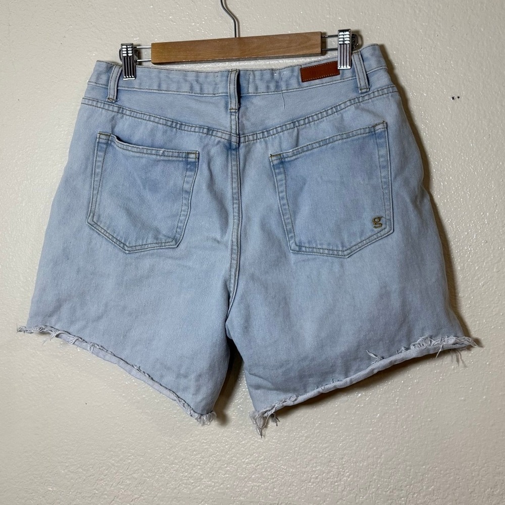 Umgee Women Denim Shorts S Light Wash Distressed Raw Hem Boho‎ Festival Core - Picture 5 of 10